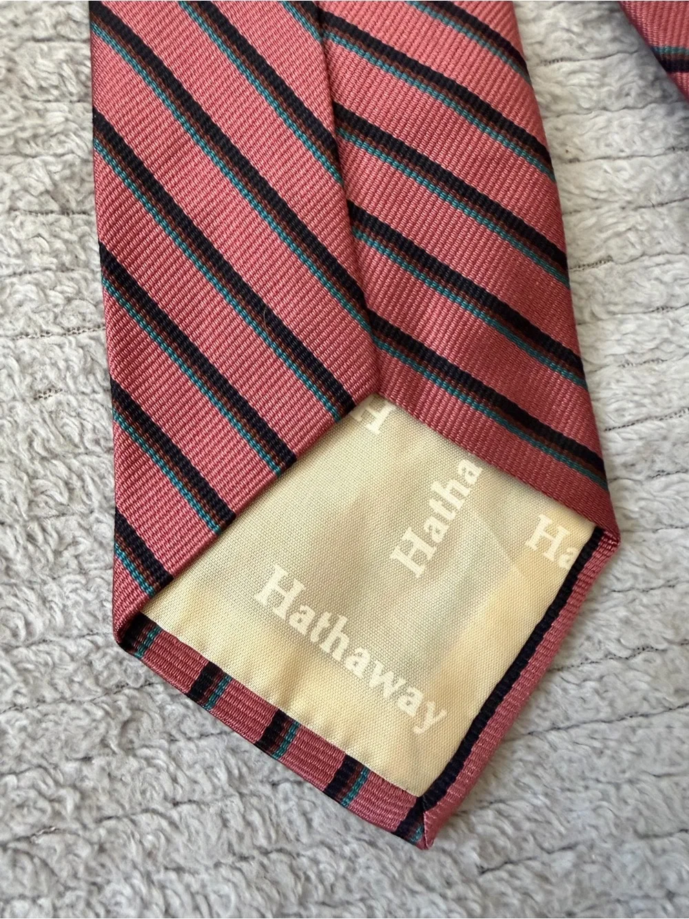 Men's Red and Black Diagonal Stripe Tie